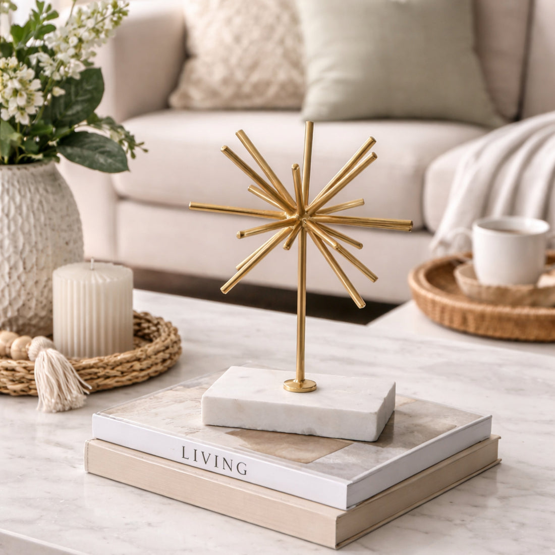 Iron and Marble Table Decor, Artisye Home Decor
