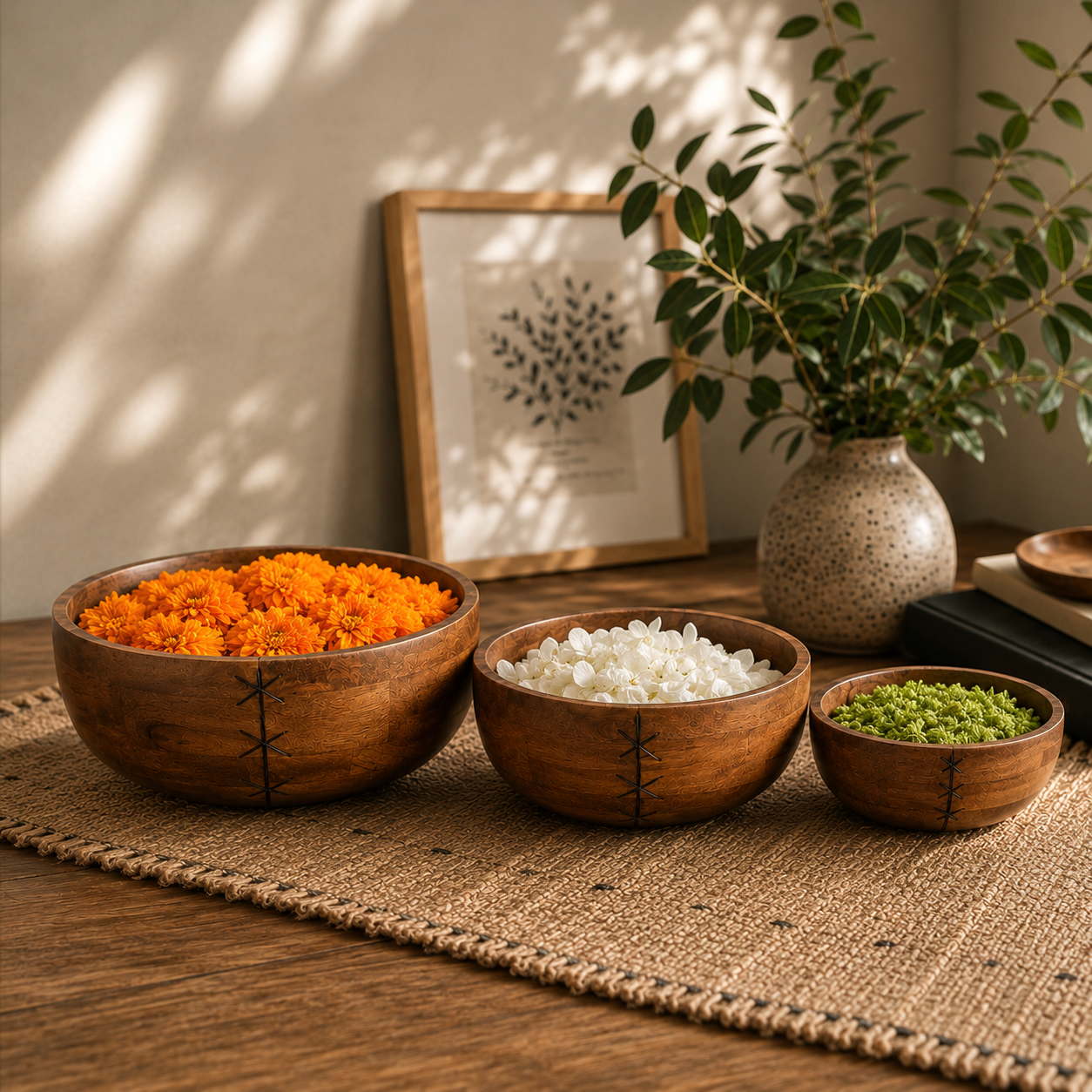 Alpine bowl set - Wooden bowl, set of 3. 