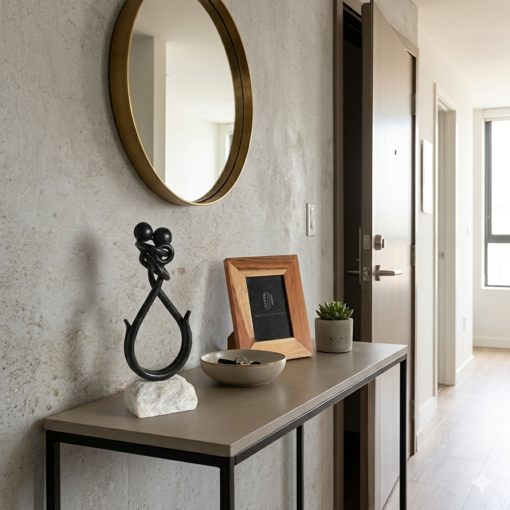 Premium Marble & Iron Decor Piece perfect for your living room console table or side table.