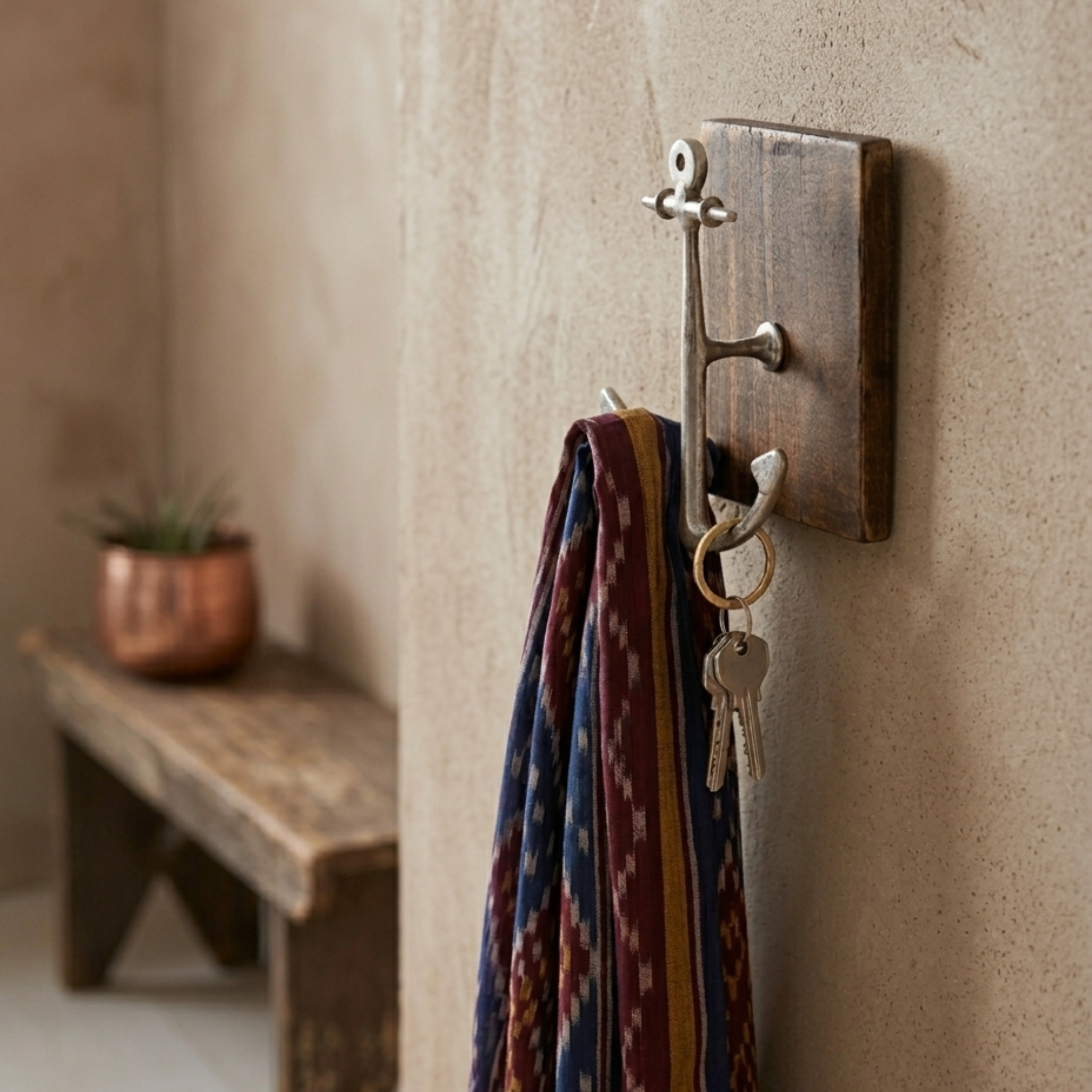 Iron & Wood Wall Hooks & Key Holders for a Clutter-Free Entryway