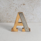 Decorative letter 'A' with textured metal finish