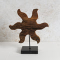 Sleeper wood abstract sculpture with black base