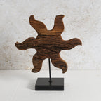 Sleeper wood abstract sculpture with black base