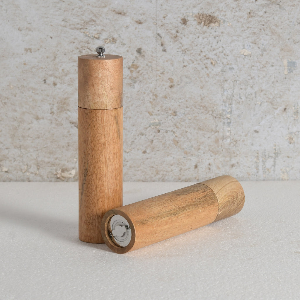 Mango wood brown finish salt and pepper grinder
