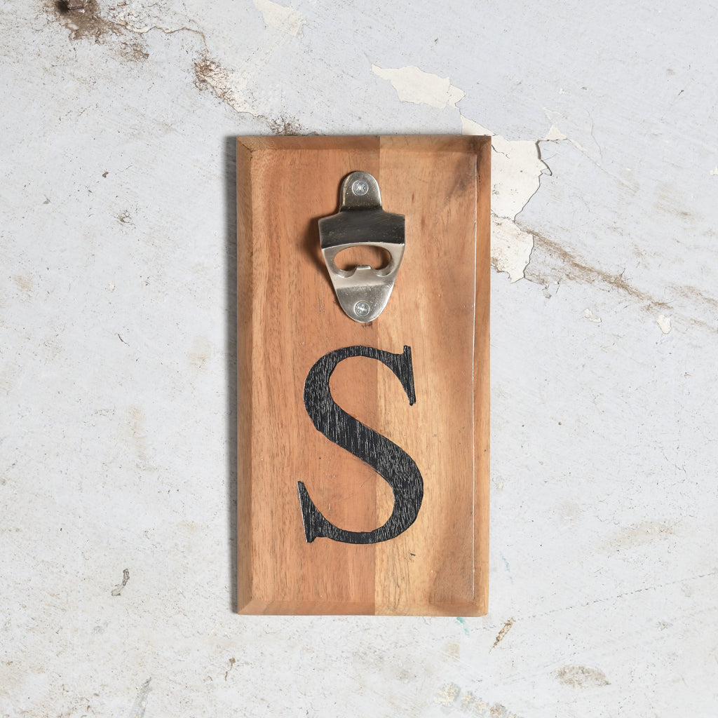 Acacia wood bottle opener